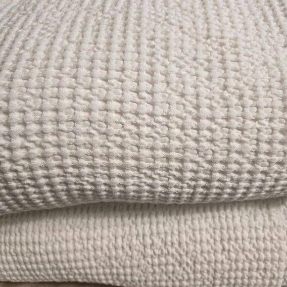 Annie Selke Pine Cone Hill waffle blanket Portugal Dash Albert 100% Cotton Queen - Picture 2 of 8